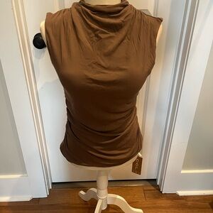 OGL Mocha Sleeveless with built-in bra Top. NWT